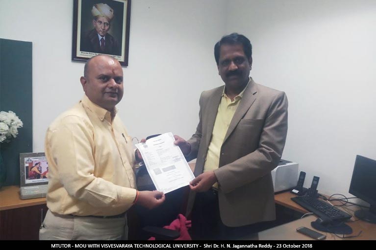 MOU with Visvesvaraya Technological University - Bengaluru.